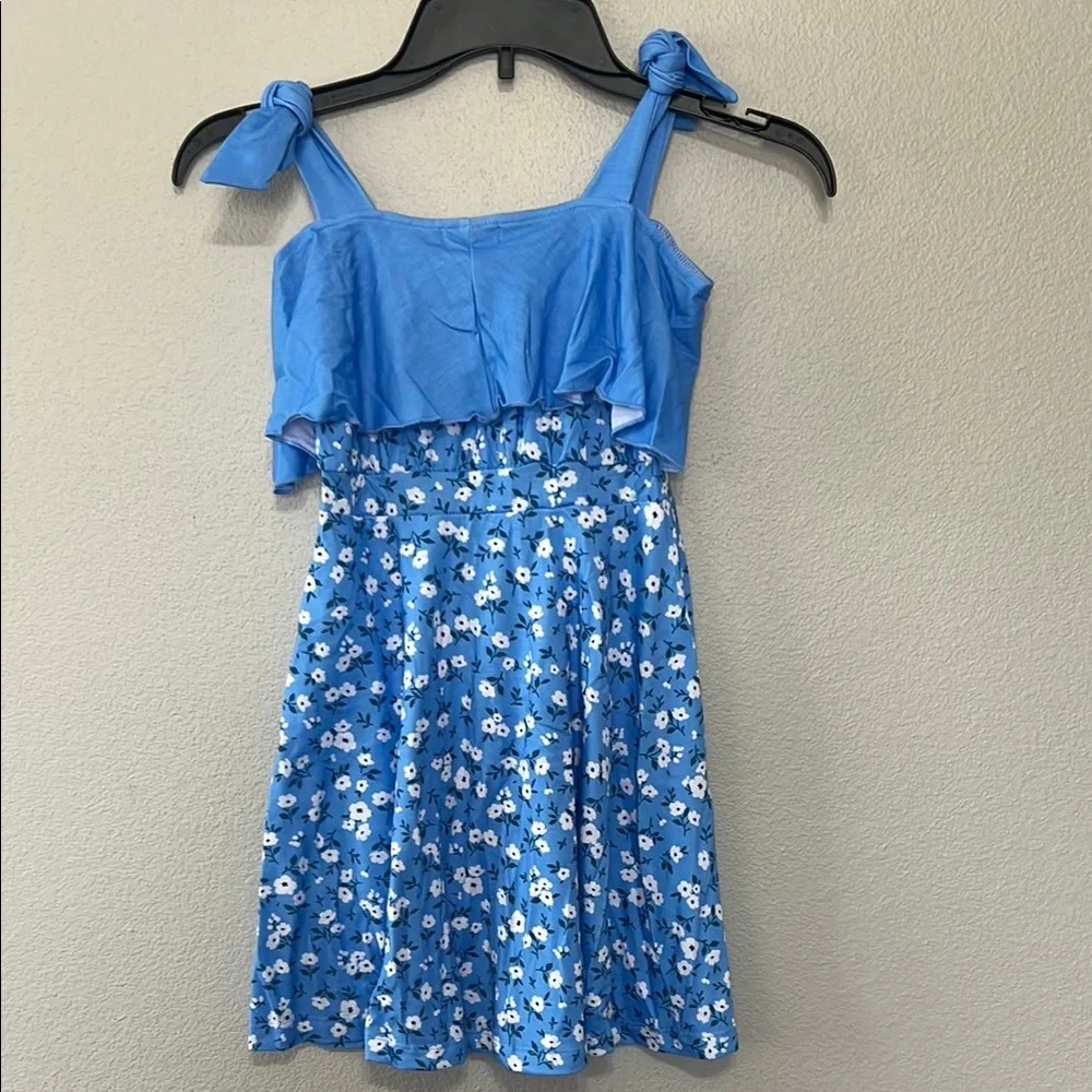 Blue‎ Floral Off-Shoulder Blue Floral Dress Easter Dress New With Tags
